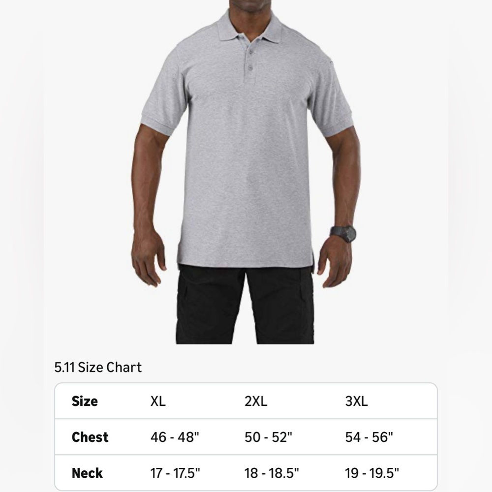 5.11 Tactical Series Utility Short Sleeve Polo Shirt in Lt. Gray, 2XL